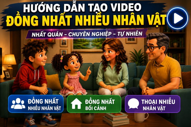 Hướng Dẫn Tạo Video AI Đồng Nhất Nhiều Nhân Vật - Giữ Nguyên Bối Cảnh- Thoại Nhiều Nhân Vật